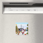 Magnet de Noël du pont Mackinac (In Situ (Lave-vaisselle))