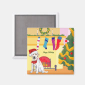 Magnet de Noël Labrador (Recto/Verso)