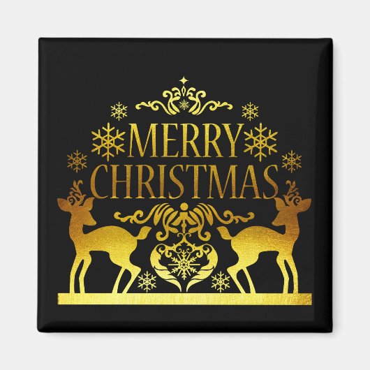 Magnet de Noël noir Faux Gold (Devant)