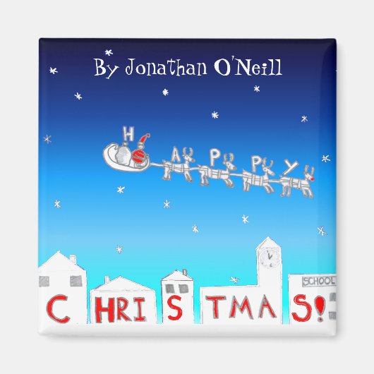 Magnet de Noël - Père Noël Par Jonathan O'Neill (Devant)