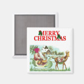 Magnet de Noël Père Noël vintage (Recto/Verso)