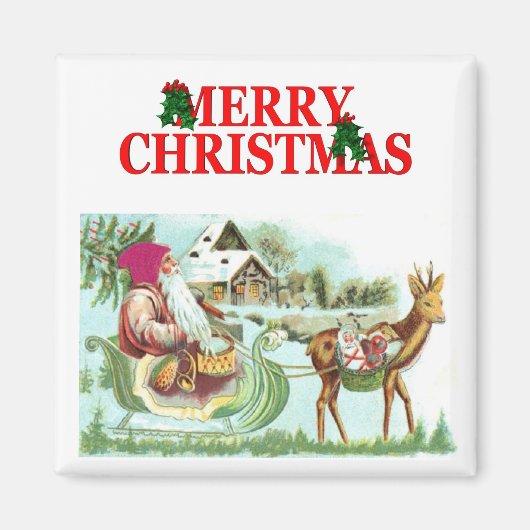 Magnet de Noël Père Noël vintage (Devant)