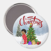 Magnet de Noël pour bébé afro-américain (Recto/Verso)