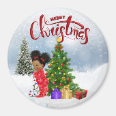 Magnet de Noël pour bébé afro-américain (Devant)