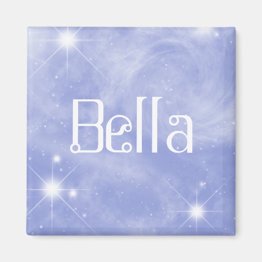 Magnet de nom de Bella modifiable | Espace étoilé (Devant)