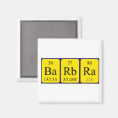 Magnet de nom de table périodique Barbra (Recto/Verso)