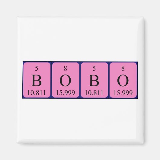 Magnet de nom de table périodique Bobo (Devant)