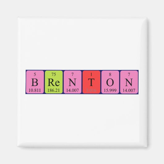 Magnet de nom de table périodique Brenton (Devant)