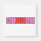 Magnet de nom de table périodique Brittni (Devant)