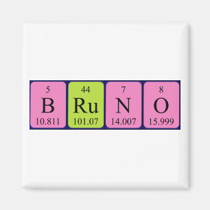 Magnet de nom de table périodique Bruno