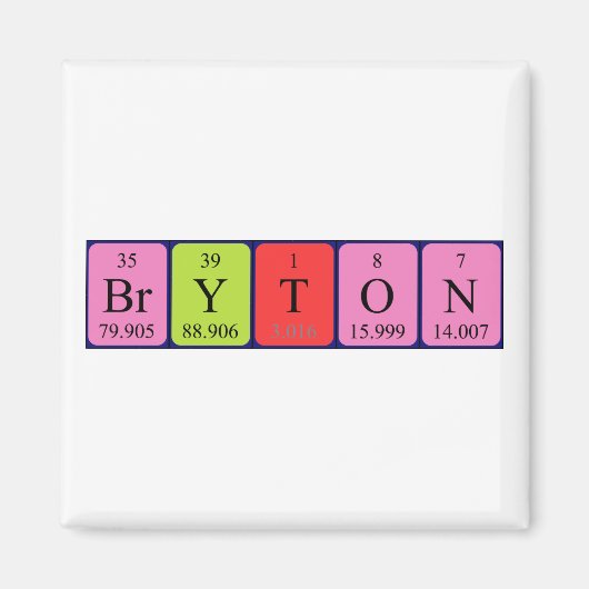 Magnet de nom de table périodique Bryton (Devant)
