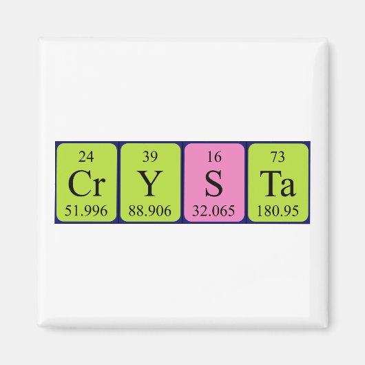 Magnet de nom de table périodique Crysta (Devant)