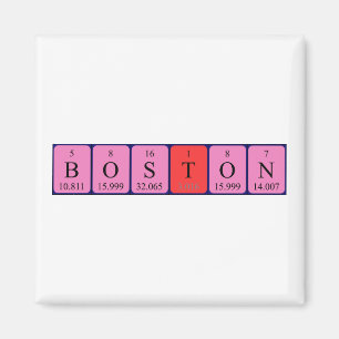 Magnet de nom de table périodique de Boston