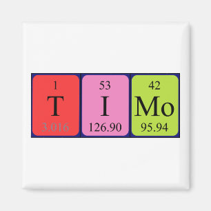 Magnet de nom de table périodique de minuterie