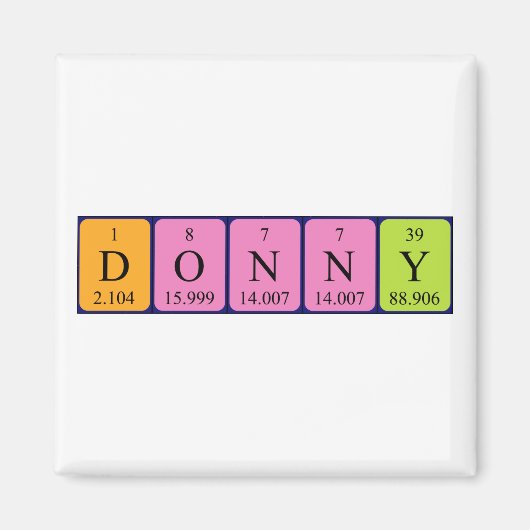 Magnet de nom de table périodique Donny (Devant)