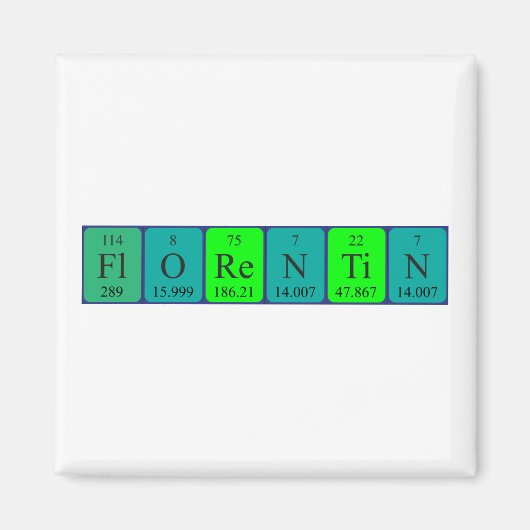 Magnet de nom de table périodique Florentin (Devant)