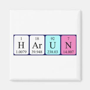 Magnet de nom de table périodique Harun