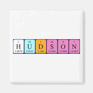 Magnet de nom de table périodique Hudson