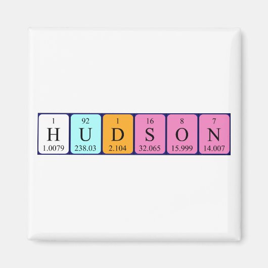 Magnet de nom de table périodique Hudson (Devant)