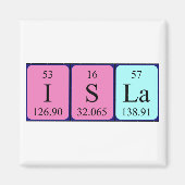 Magnet de nom de table périodique Isla (Devant)