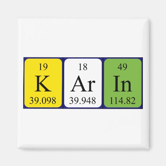 Magnet de nom de table périodique Karin (Devant)