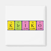 Magnet de nom de table périodique Kiriko (Devant)