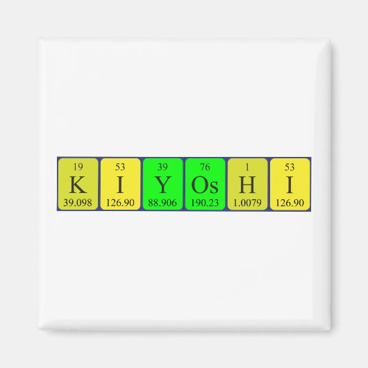 Magnet de nom de table périodique Kiyoshi (Devant)