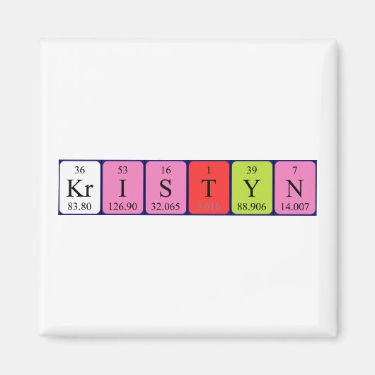 Magnet de nom de table périodique Kristyn (Devant)