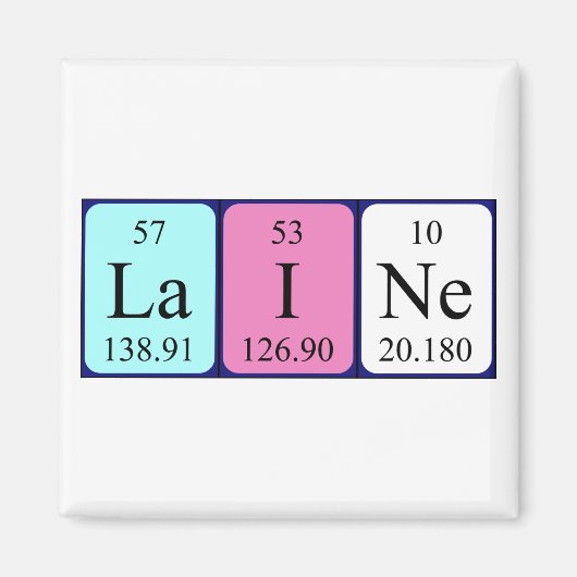 Magnet de nom de table périodique Laine (Devant)