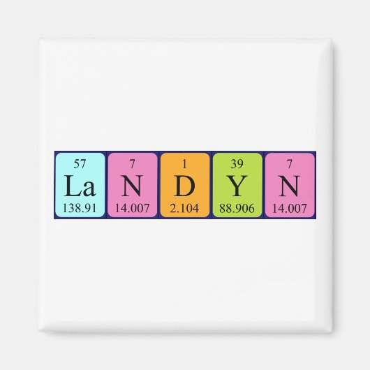 Magnet de nom de table périodique Landyn (Devant)