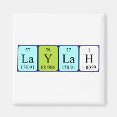 Magnet de nom de table périodique Laylah (Devant)