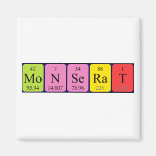 Magnet de nom de table périodique Monserat