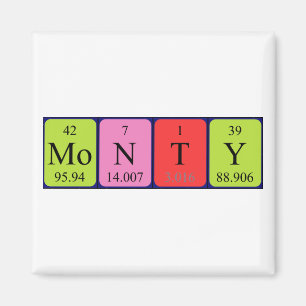 Magnet de nom de table périodique Monty
