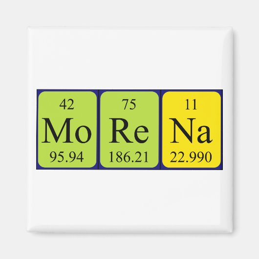 Magnet de nom de table périodique Morena (Devant)