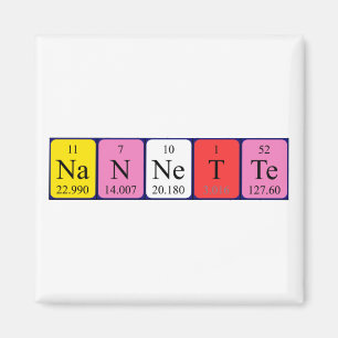 Magnet de nom de table périodique Nannette