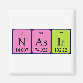Magnet de nom de table périodique Nasir (Devant)