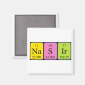 Magnet de nom de table périodique Nasir (Recto/Verso)