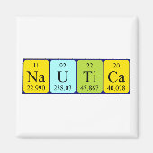Magnet de nom de table périodique Nautica (Devant)