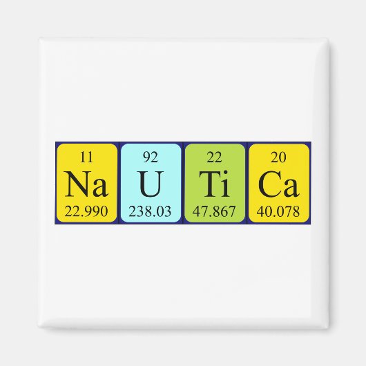 Magnet de nom de table périodique Nautica (Devant)