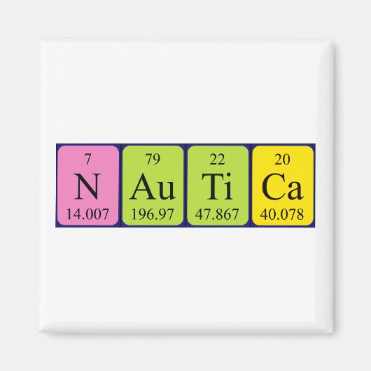 Magnet de nom de table périodique Nautica (Devant)