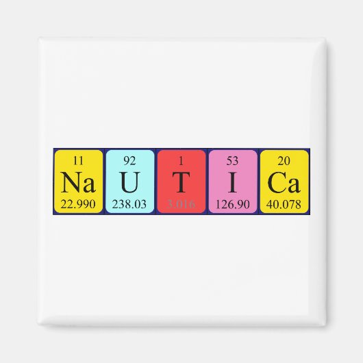Magnet de nom de table périodique Nautica (Devant)