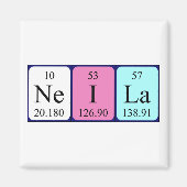 Magnet de nom de table périodique Neila (Devant)