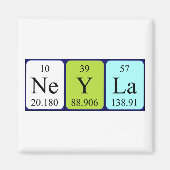 Magnet de nom de table périodique Neyla (Devant)