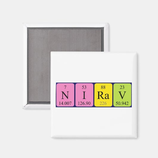 Magnet de nom de table périodique Nirav (Recto/Verso)
