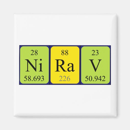 Magnet de nom de table périodique Nirav (Devant)