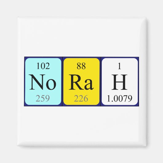 Magnet de nom de table périodique Norah (Devant)