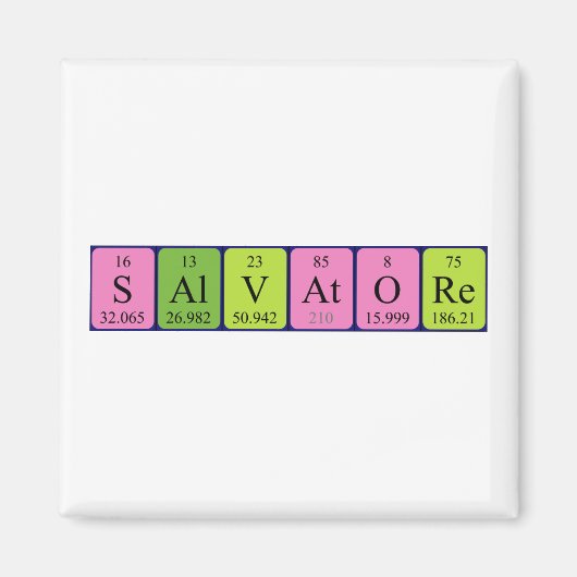 Magnet de nom de table périodique Salvatore (Devant)