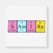 Magnet de nom de table périodique Samira (Devant)