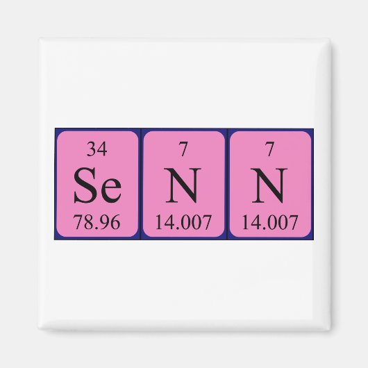 Magnet de nom de table périodique Senn (Devant)