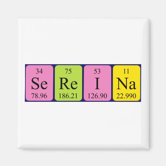 Magnet de nom de table périodique Sereina (Devant)